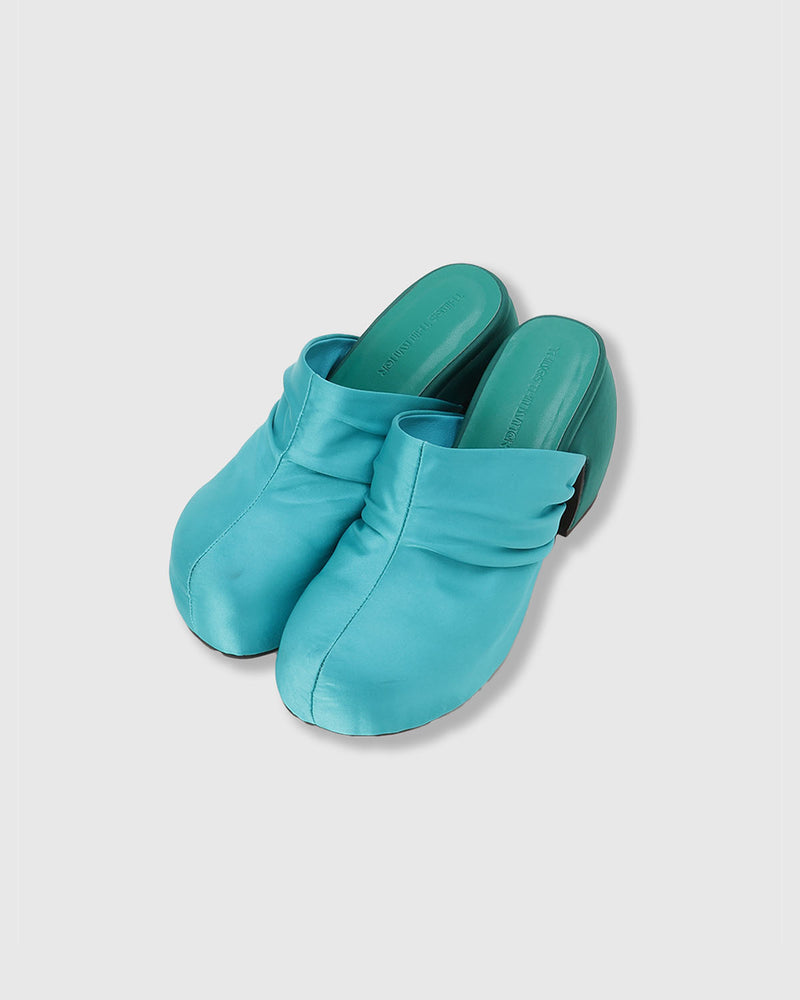 SATIN PLATFORM CLOG SANDALS