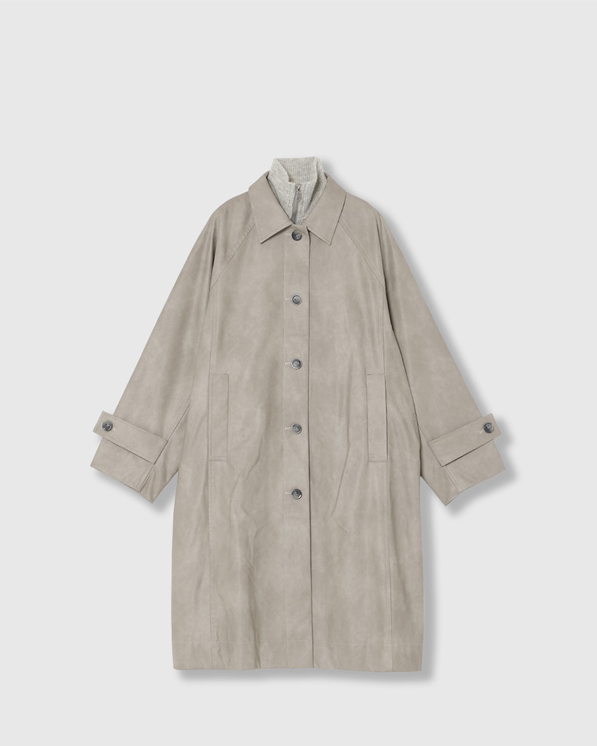 VINTAGE ARTIFICIAL LEATHER LONG COAT | OUTER | STORE