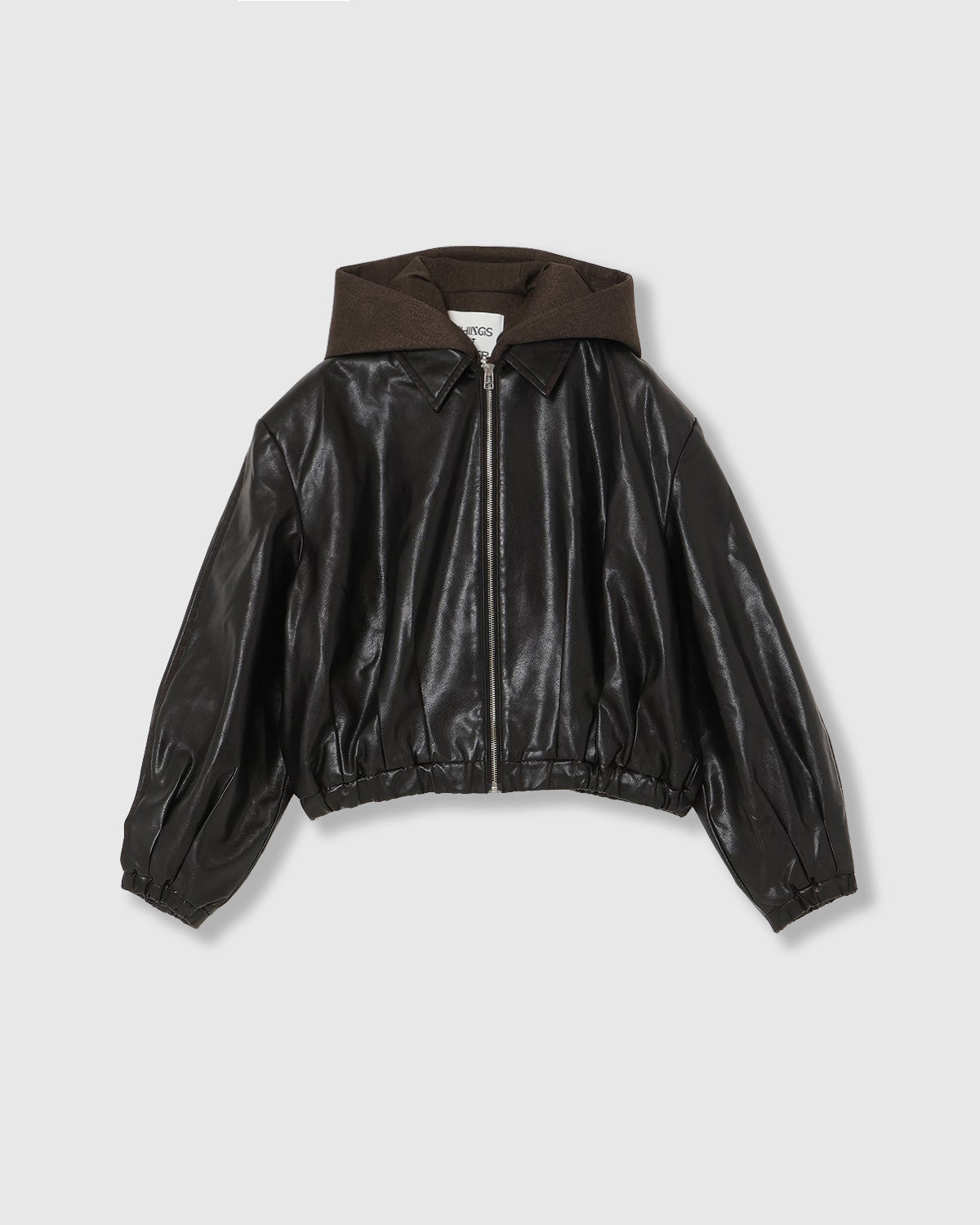 【汚れなし】RETRO SYNTHETIC LEATHER JACKET VINTAGE IMITATION LEATHER HOODIE JACKET | OUTER | STORE
