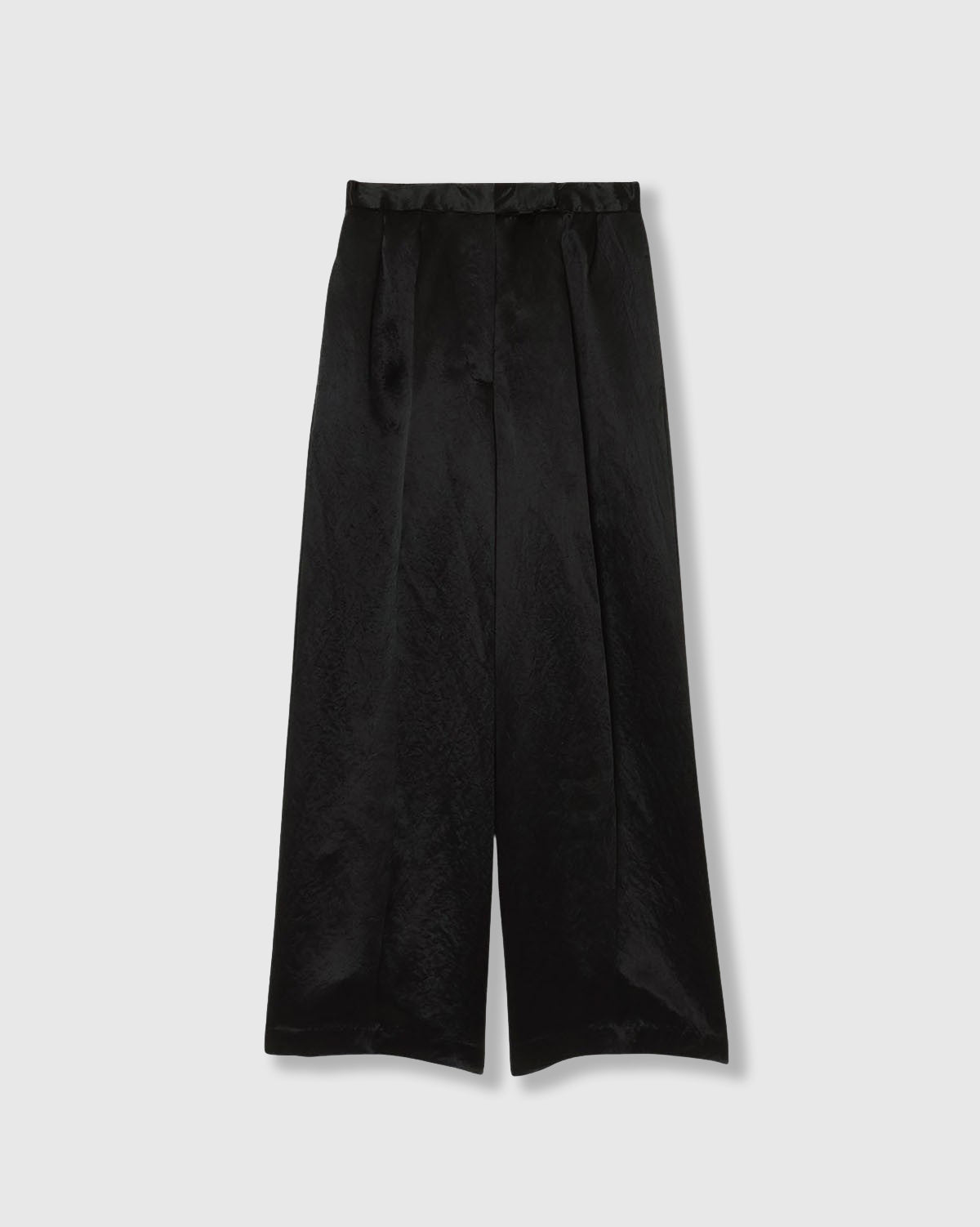 ACETATE SATIN DOUBLE TUCK WIDE PANTS