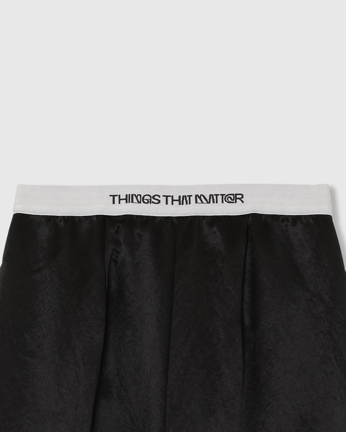 ACETATE SATIN DOUBLE TUCK WIDE PANTS