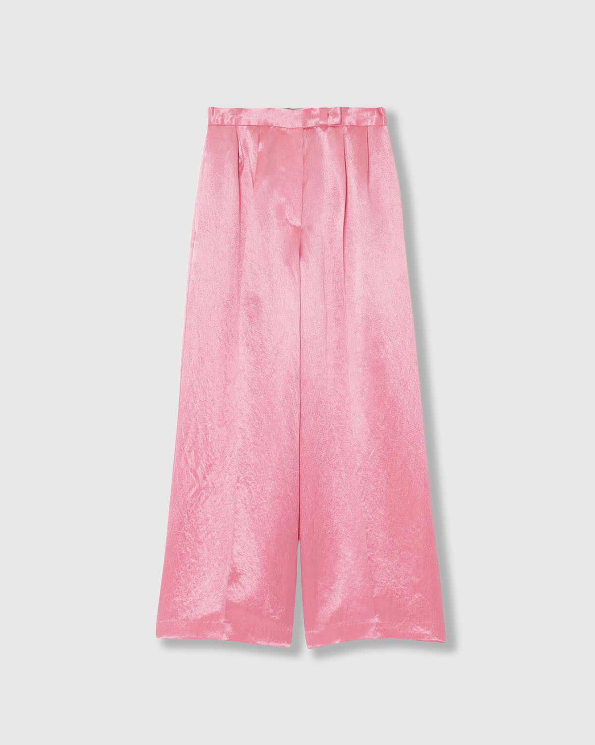 ACETATE SATIN DOUBLE TUCK WIDE PANTS