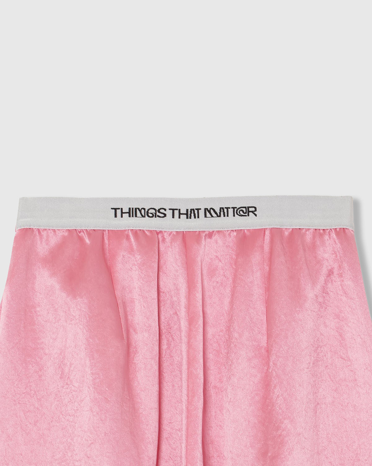 ACETATE SATIN DOUBLE TUCK WIDE PANTS