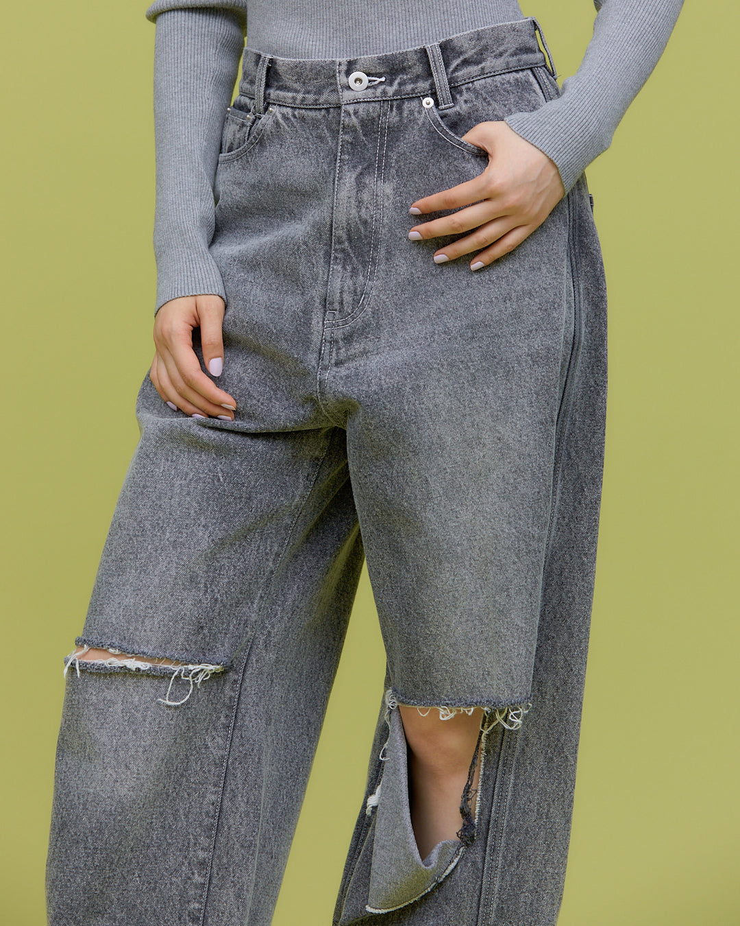 KNEE CUTTING DENIM PANTS | Snap Collection | STORE | THINGS THAT 