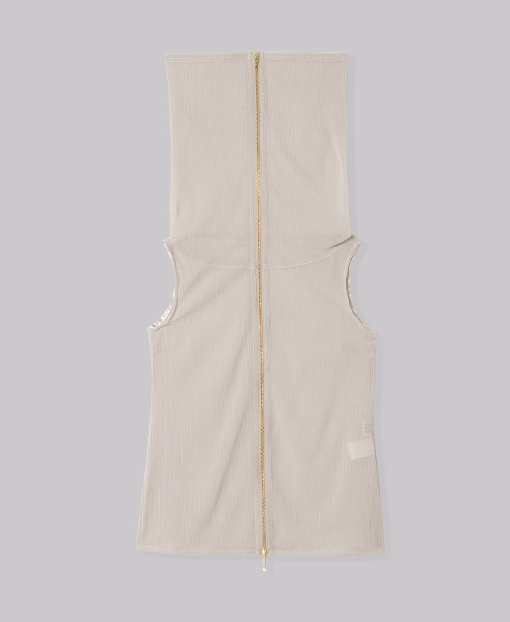 ZIP UP SLEEVE-LESS YORYU TOPS
