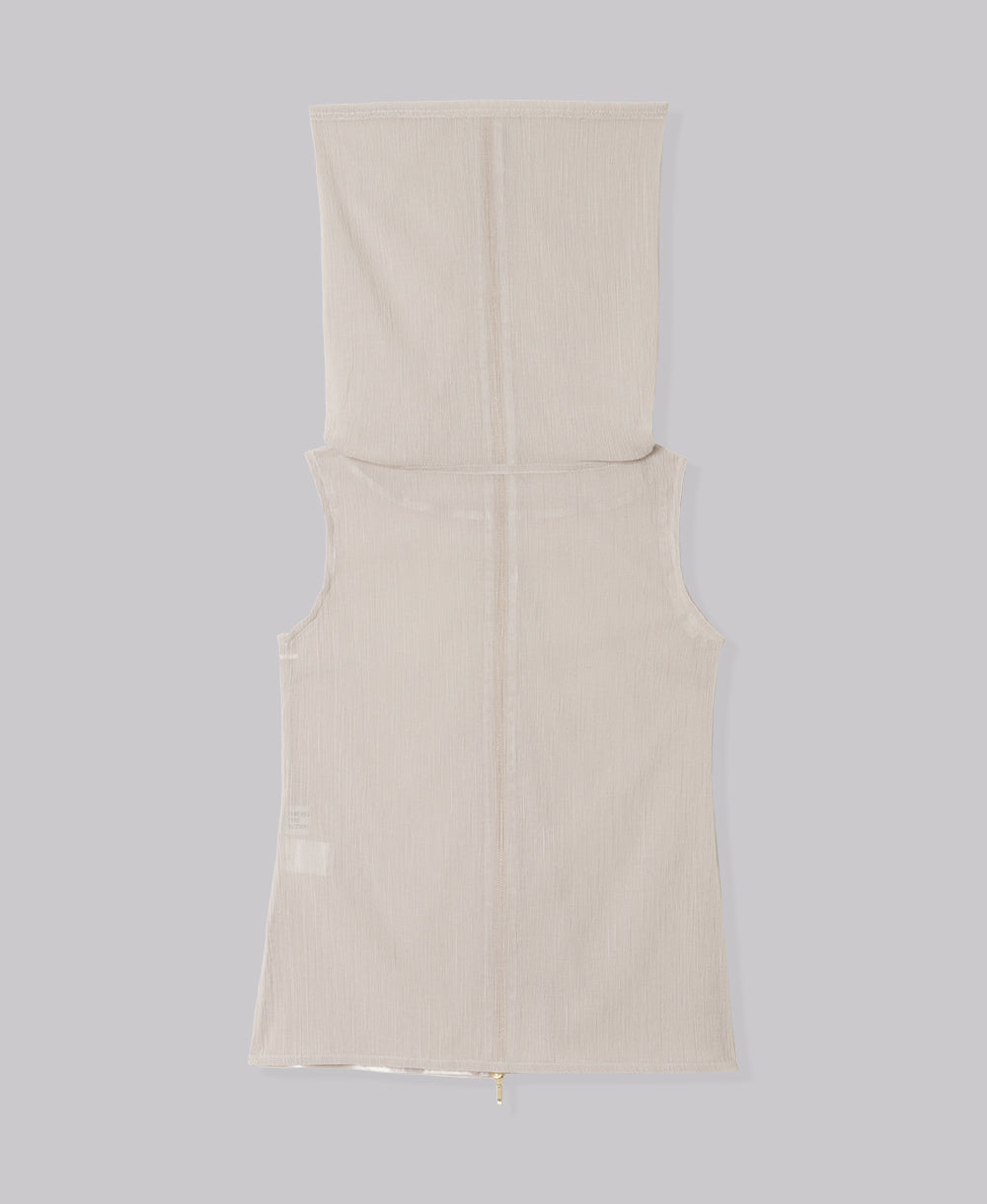 ZIP UP SLEEVE-LESS YORYU TOPS