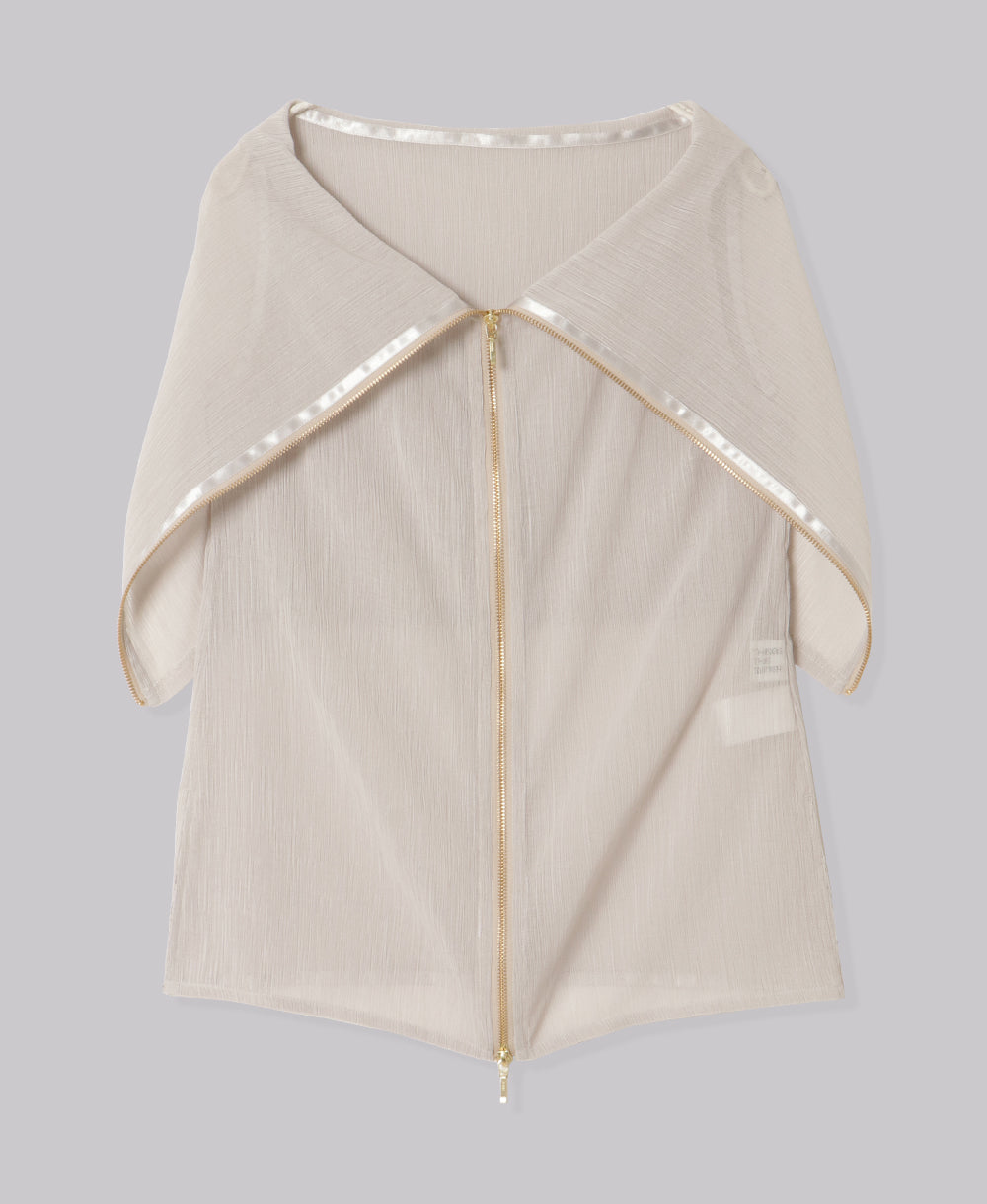 ZIP UP SLEEVE-LESS YORYU TOPS