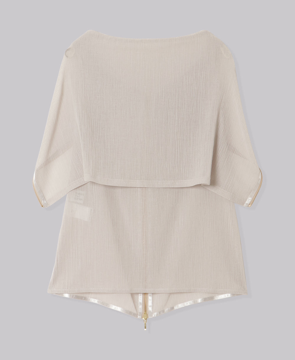 ZIP UP SLEEVE-LESS YORYU TOPS