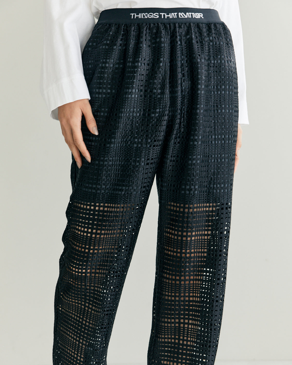 THINGS THAT MATTER]TRIACETATE LACE PANTS-
