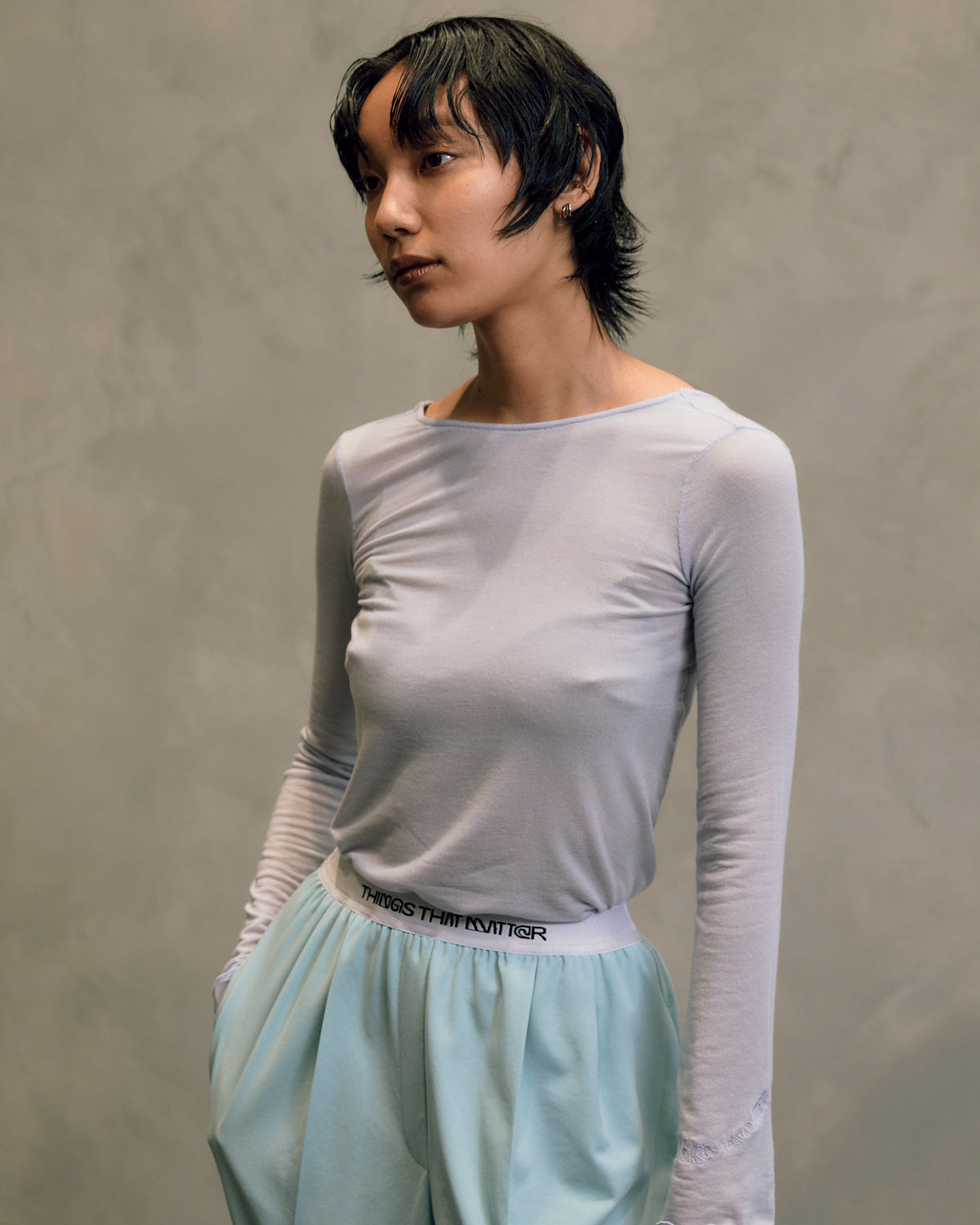 SHEER JERSEY TOPS(CASHMERE SILK MIX)【早期お届け】 | TOPS | STORE