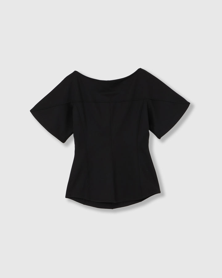 DIMENSIONAL SCUBA JERSEY BLOUSE
