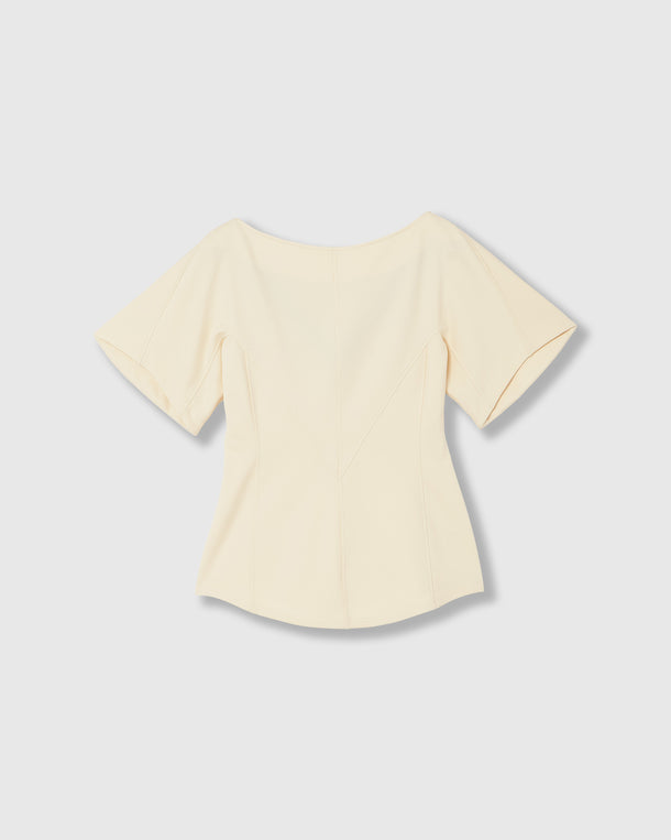 DIMENSIONAL SCUBA JERSEY BLOUSE