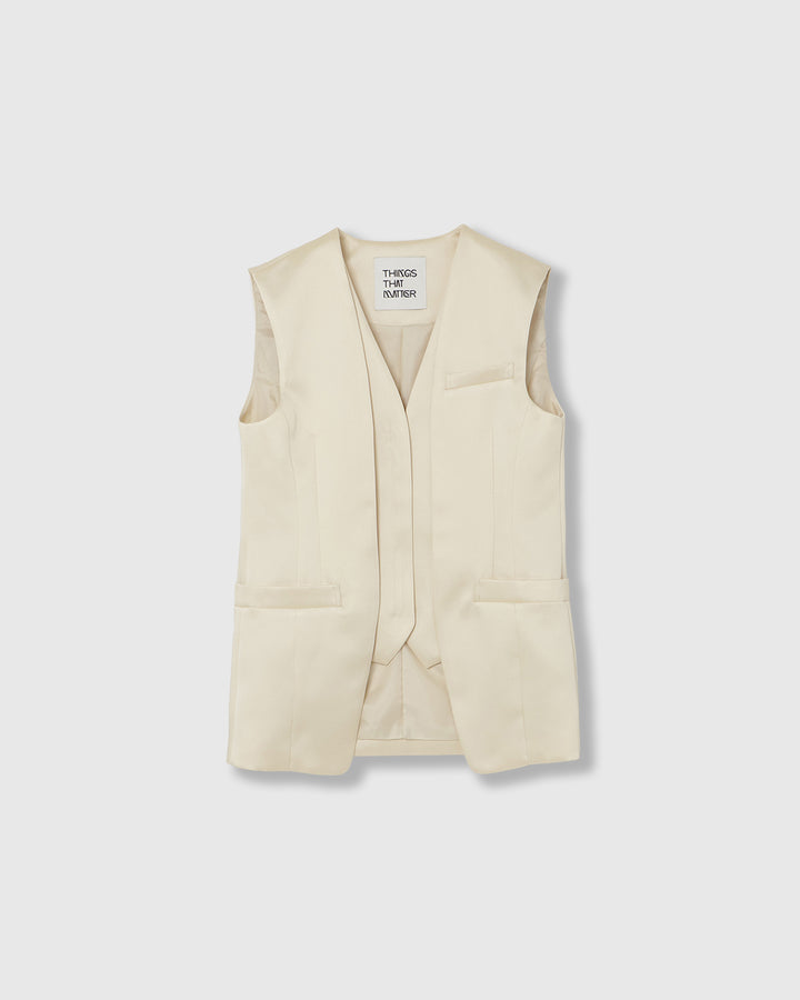 DOUBLE SATIN LAYERED GILET