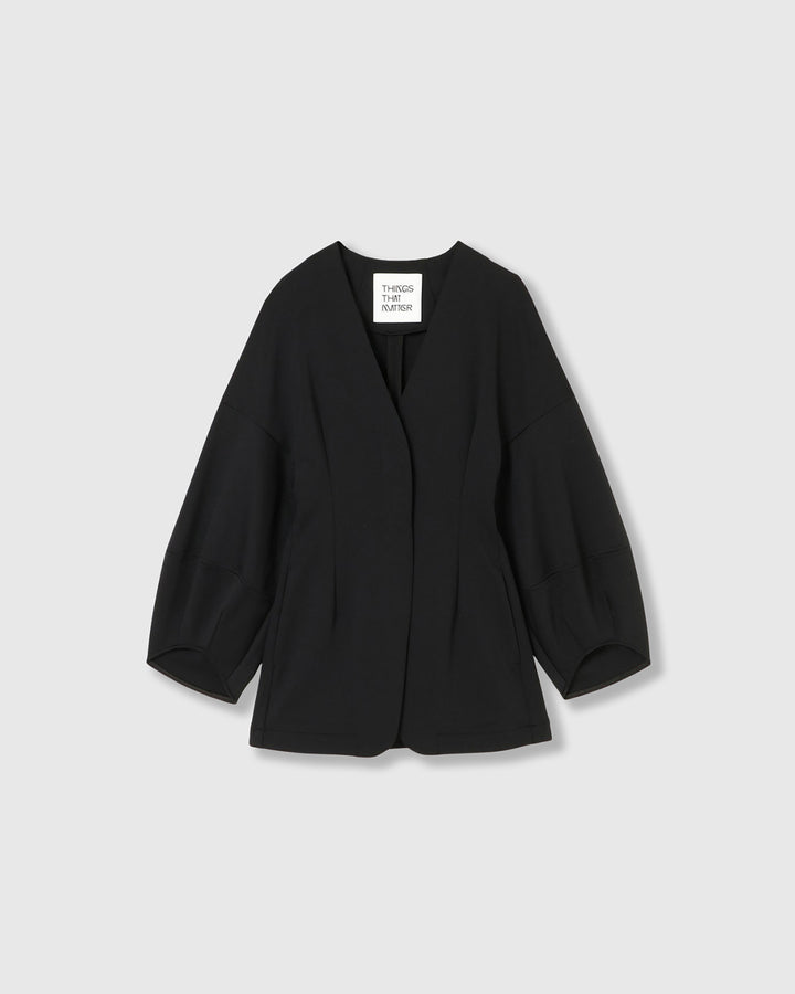 SCUBA JERSEY COLLARLESS JACKET
