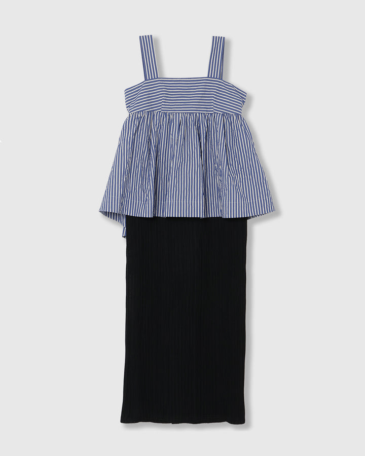 PEPLUM CONFORMS LONG DRESS