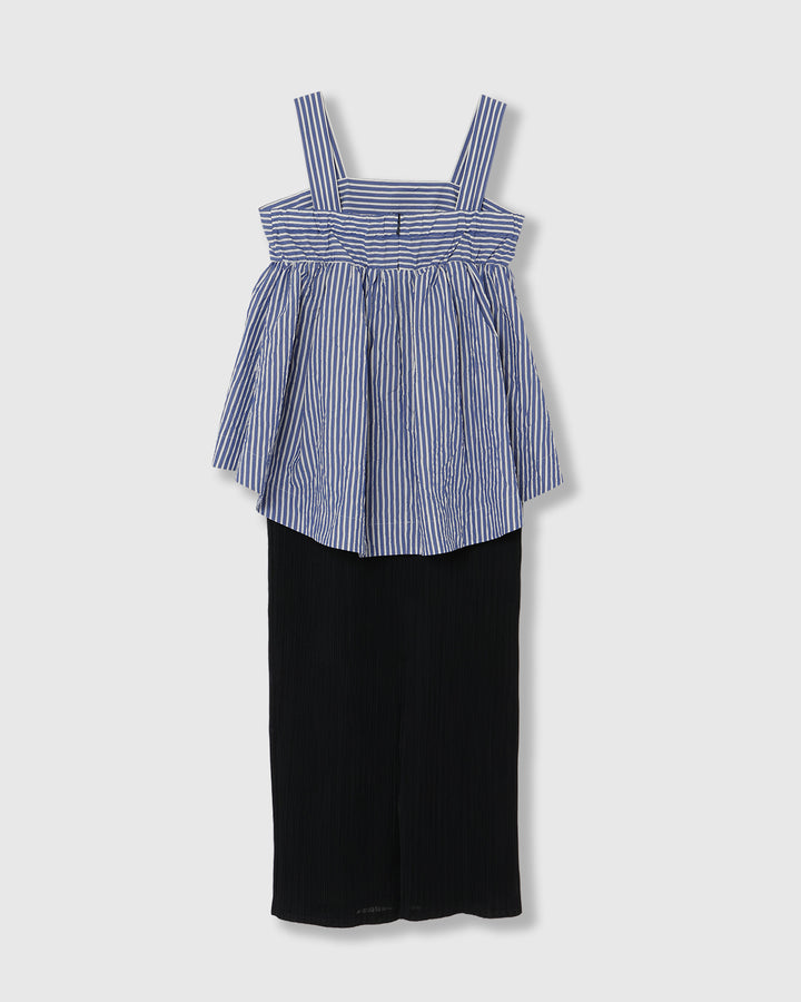 PEPLUM CONFORMS LONG DRESS