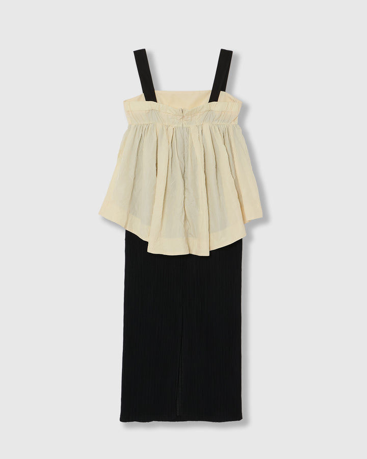 PEPLUM CONFORMS LONG DRESS