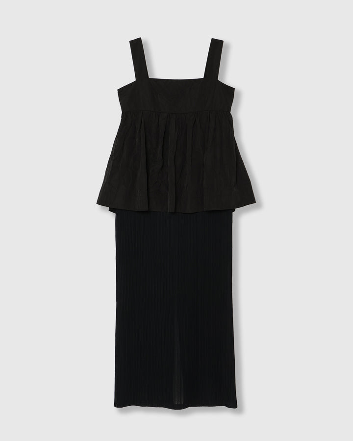 PEPLUM CONFORMS LONG DRESS