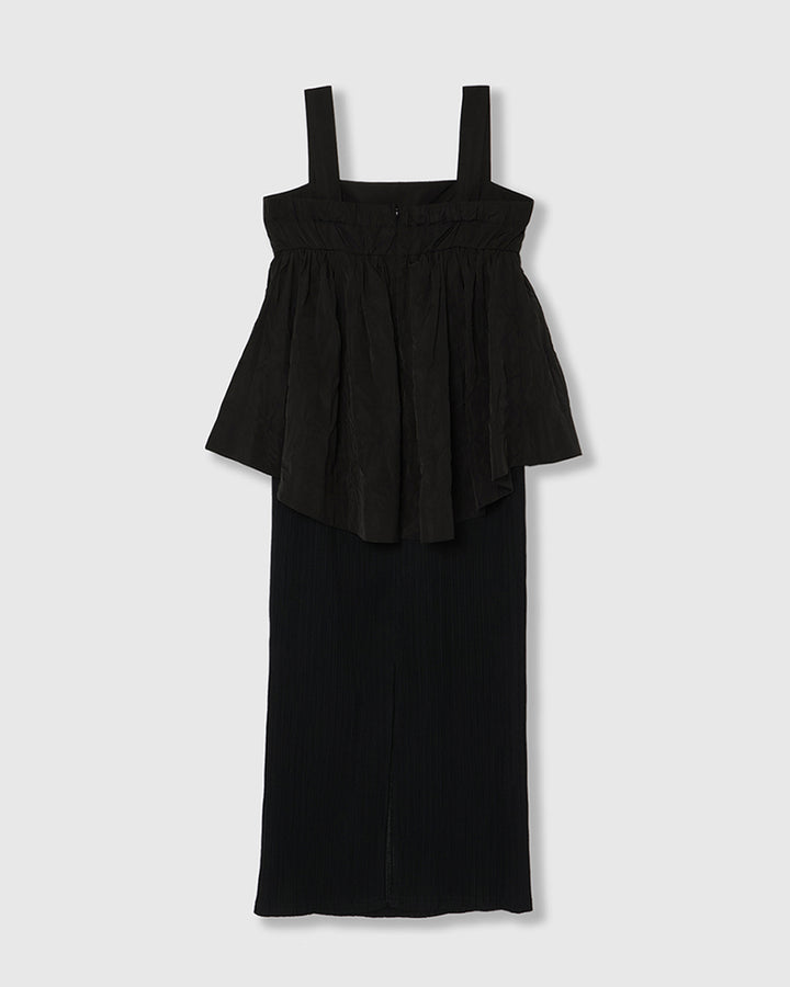 PEPLUM CONFORMS LONG DRESS