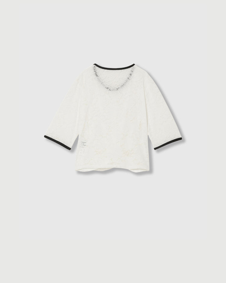 LACE CROSS CROPPED TOPS