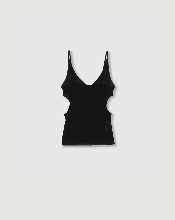 SHEER RIB CAMISOLE & RIB TANKTOPS SET