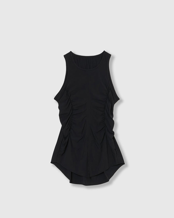 BACK CUTOUT GATHERED TANK