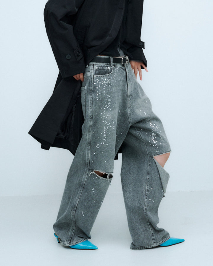 SPARKLE DENIM PANTS