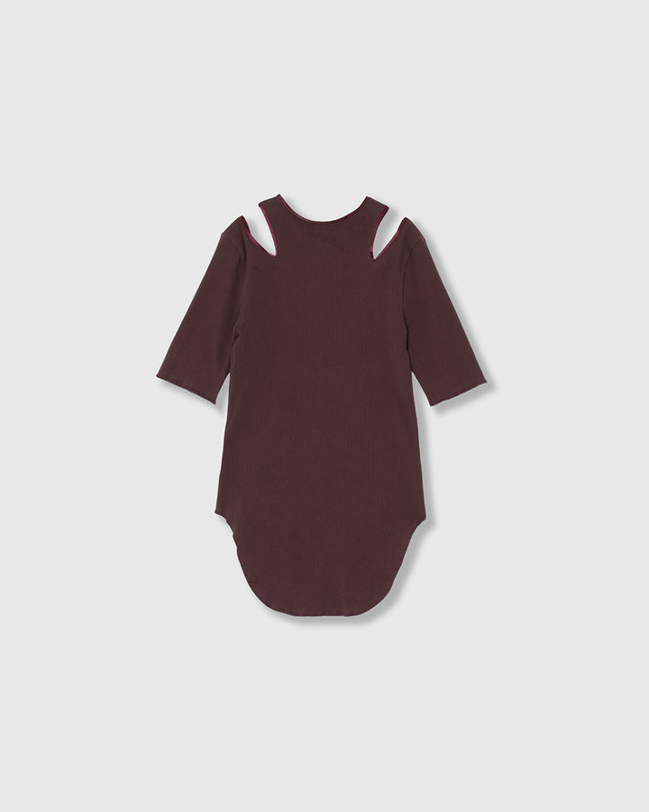 NOTCH DESIGN TERECO RIB HALF-S TOPS　