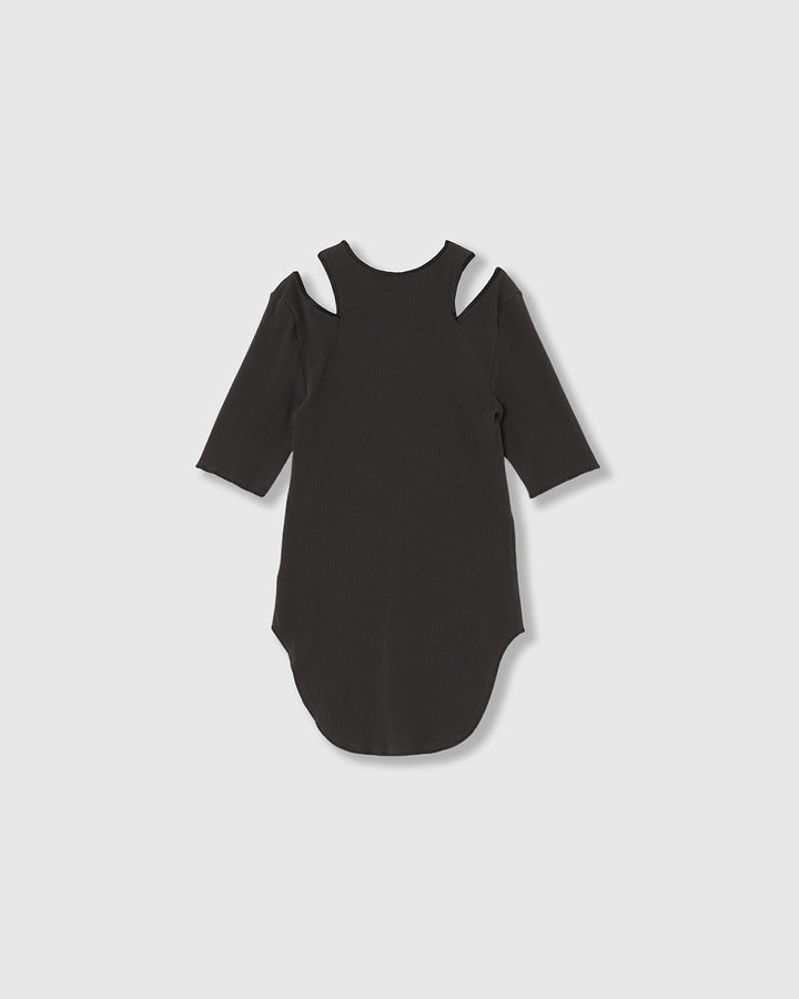 NOTCH DESIGN TERECO RIB HALF-S TOPS　
