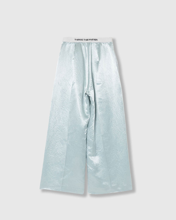 ACETATE SATIN DOUBLE TUCK WIDE PANTS