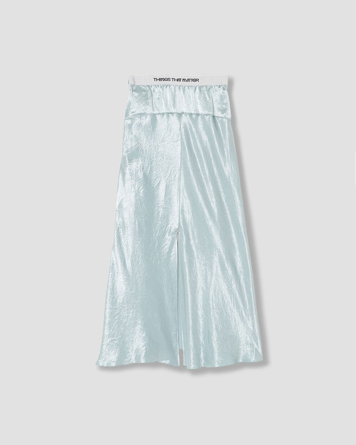 BACK SLIT  ACETATE SATIN MAXI SKIRT