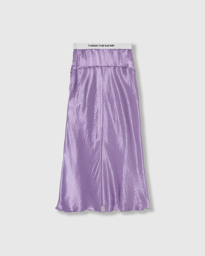 BACK SLIT  ACETATE SATIN MAXI SKIRT