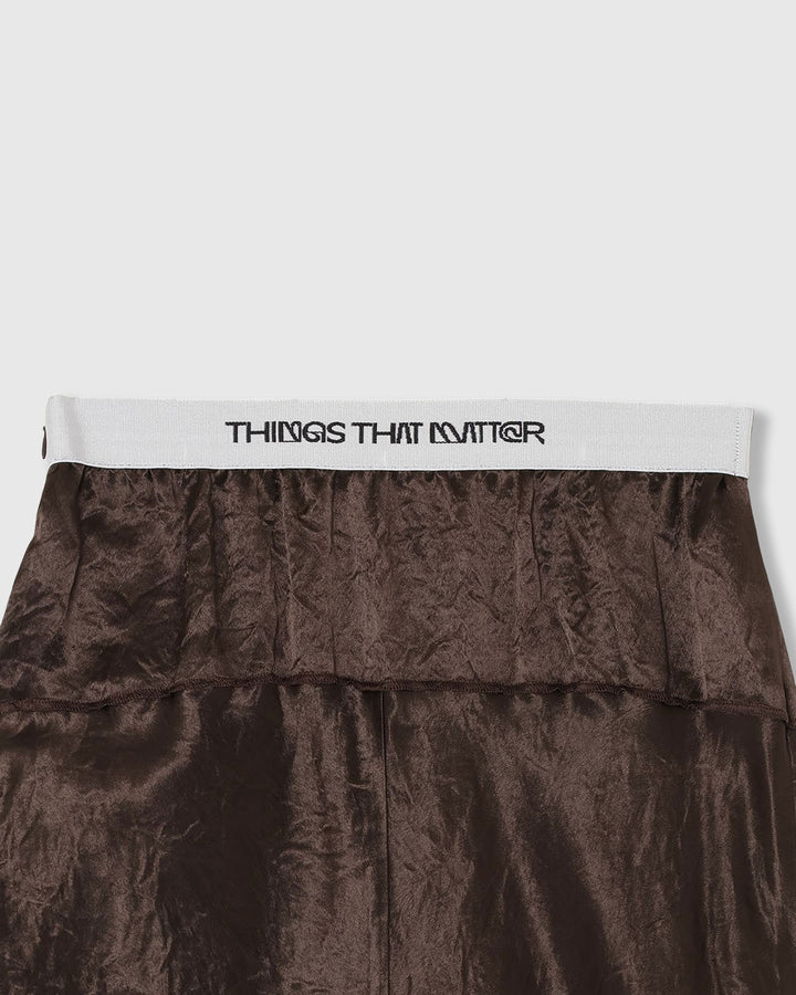 BACK SLIT  ACETATE SATIN MAXI SKIRT