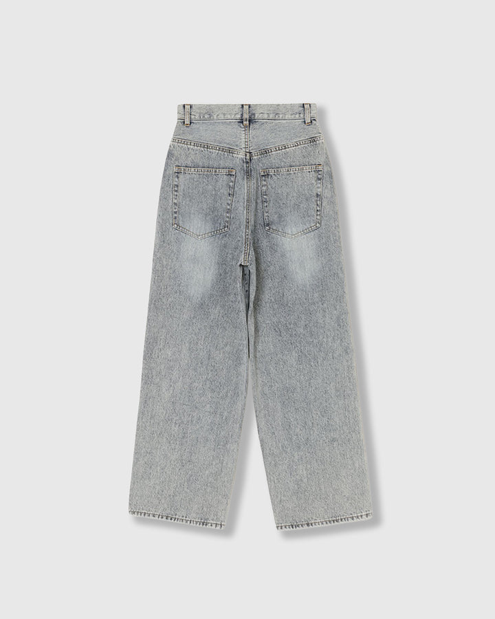 AICON × KNEE CUTTING DENIM PANTS
