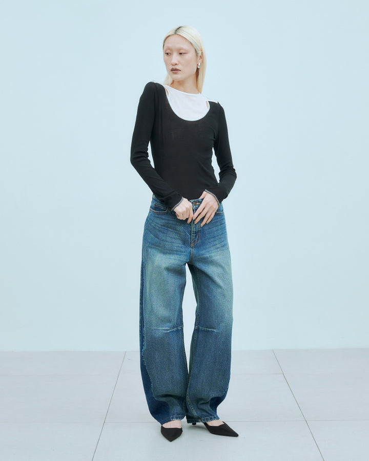 SHEER LAYERED RIB TOPS