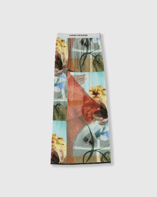 PRE-SENT PRINT VELOUR NARROW SKIRT