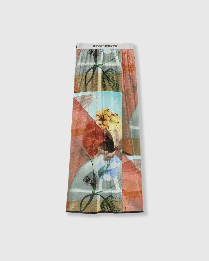 PRE-SENT PRINT VELOUR NARROW SKIRT