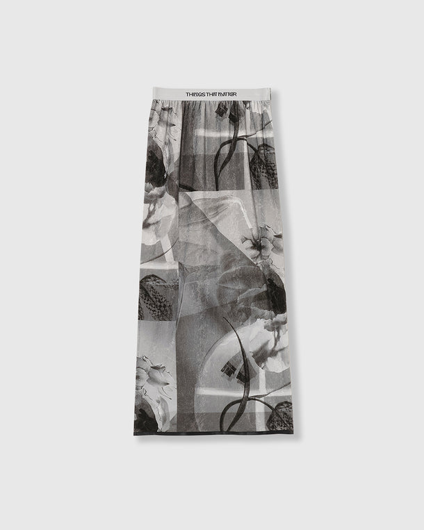 PRE-SENT PRINT VELOUR NARROW SKIRT