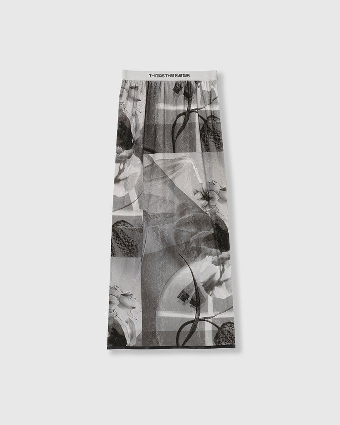 PRE-SENT PRINT VELOUR NARROW SKIRT