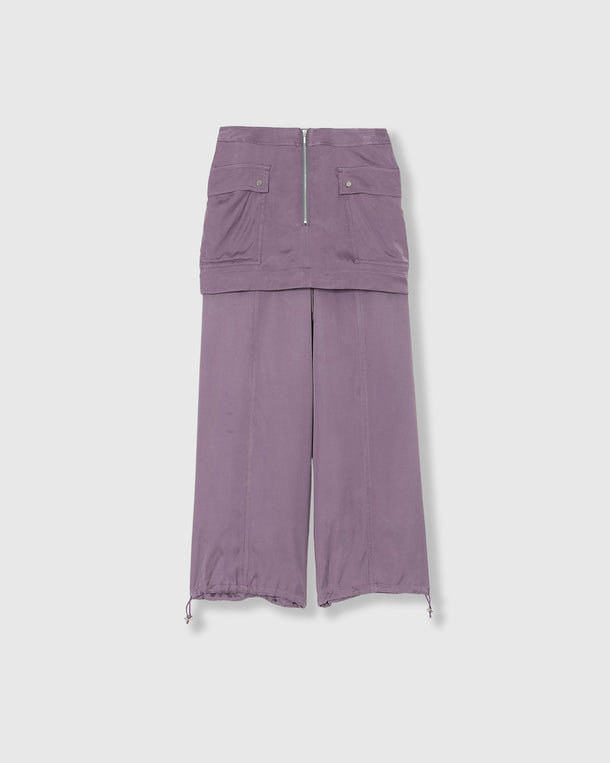 FIBRIL SATIN PANTS WITH SKIRT