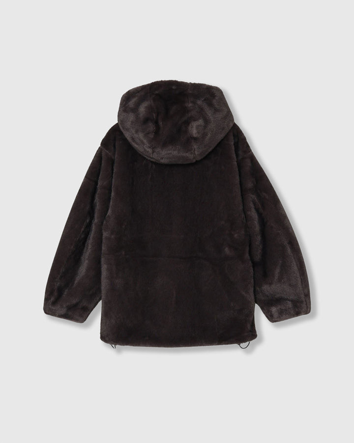 MINK IMITATION FUR HOODIE JACKET