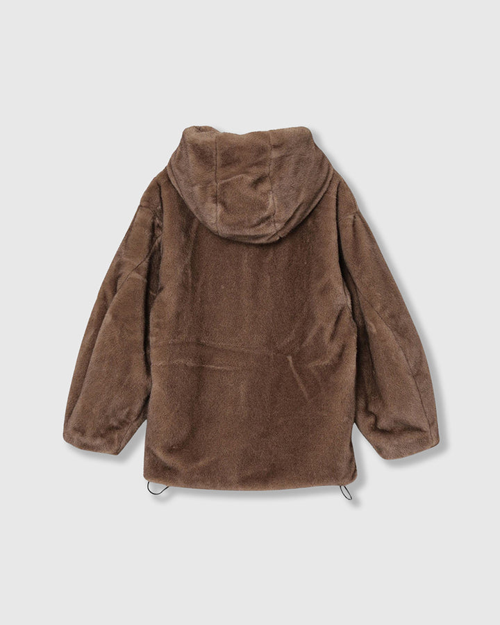 MINK IMITATION FUR HOODIE JACKET