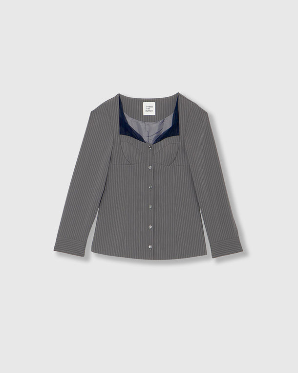 STRIPE BUSTIER SHIRTS