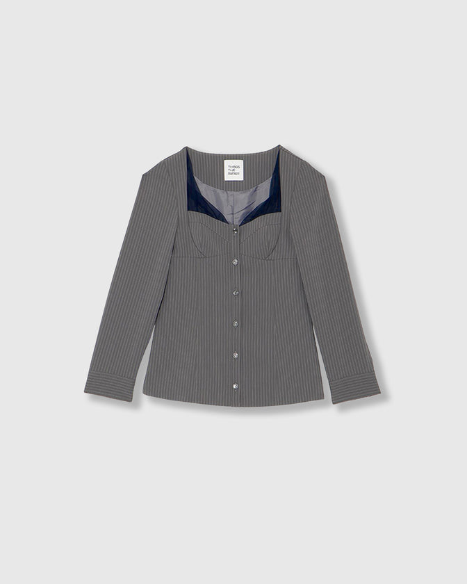 STRIPE BUSTIER SHIRTS