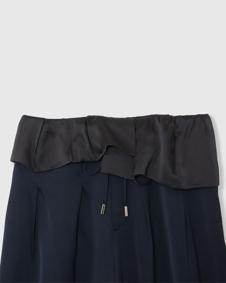 PEPLUM SATIN EASY PANTS