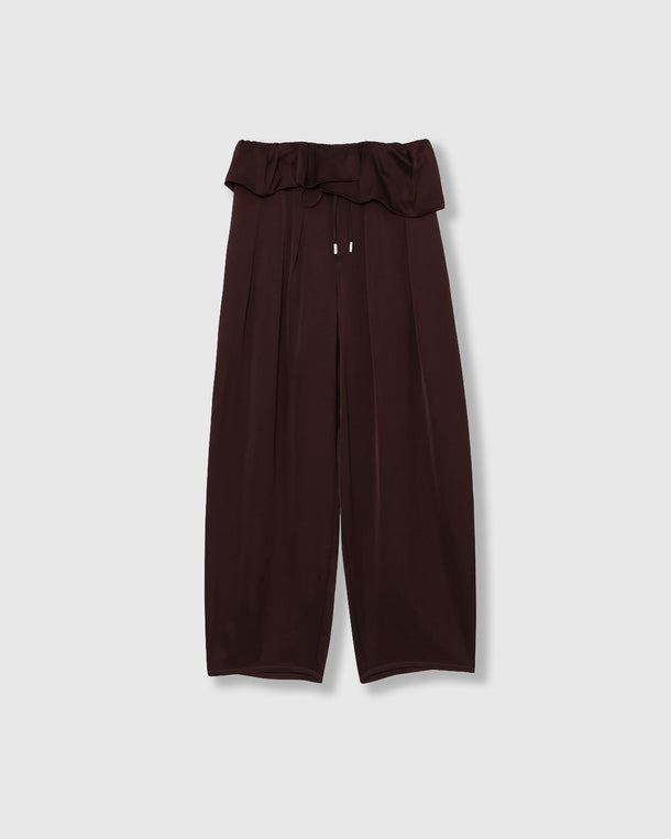 PEPLUM SATIN EASY PANTS