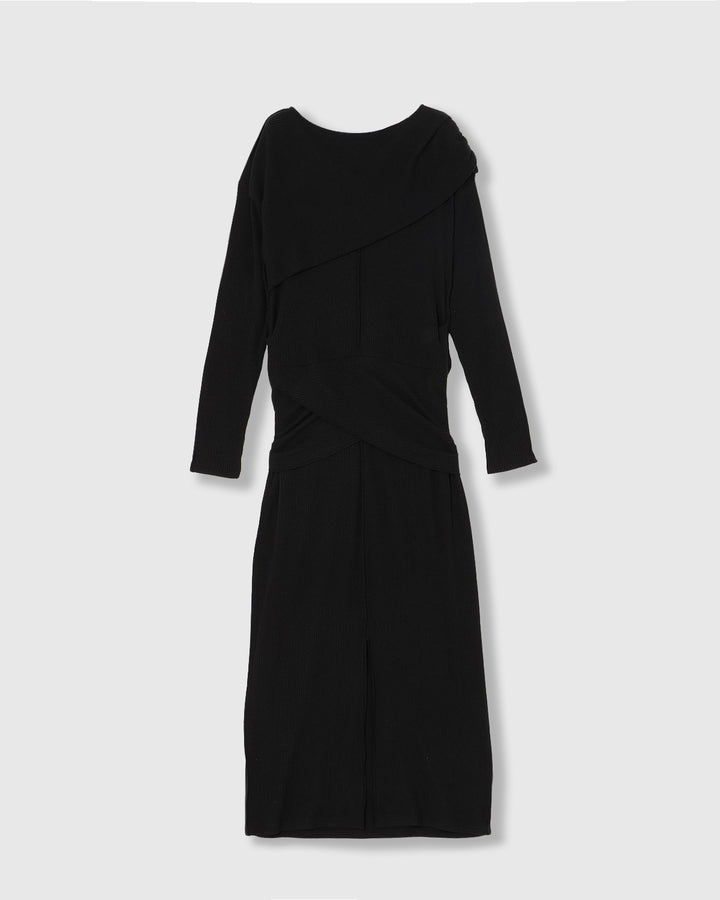 WRAP RIB CUT&SEW DRESS