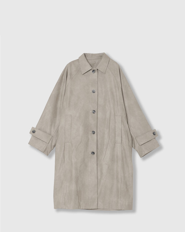 VINTAGE ARTIFICIAL LEATHER LONG COAT