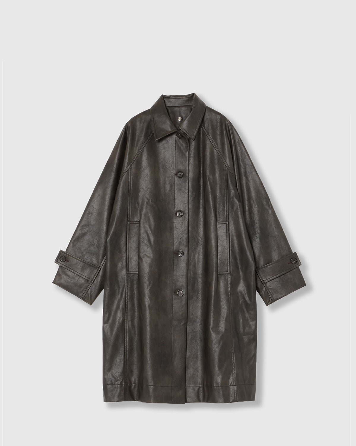 VINTAGE ARTIFICIAL LEATHER LONG COAT | SENSE 16_ | STORE | THINGS