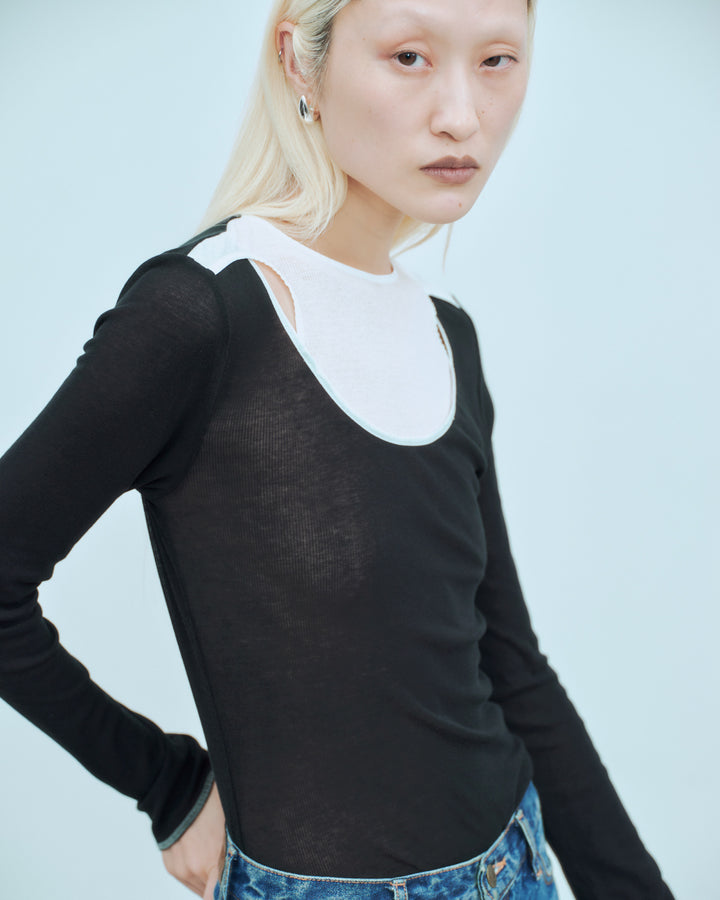 SHEER LAYERED RIB TOPS